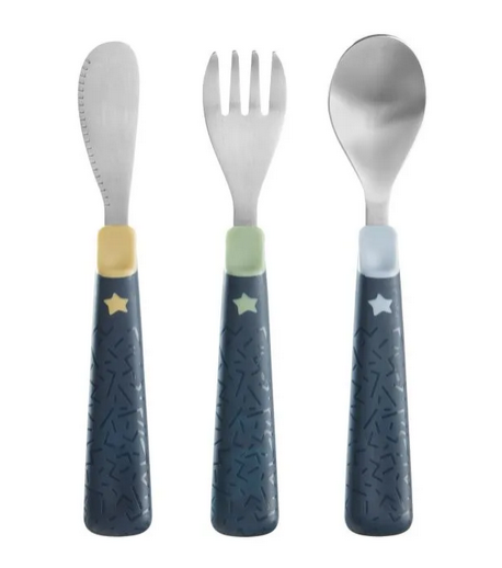 TOMMEE TIPPEE Big Kids stalowe sztućce łyżka widelec nóż 16 cm 12 m+