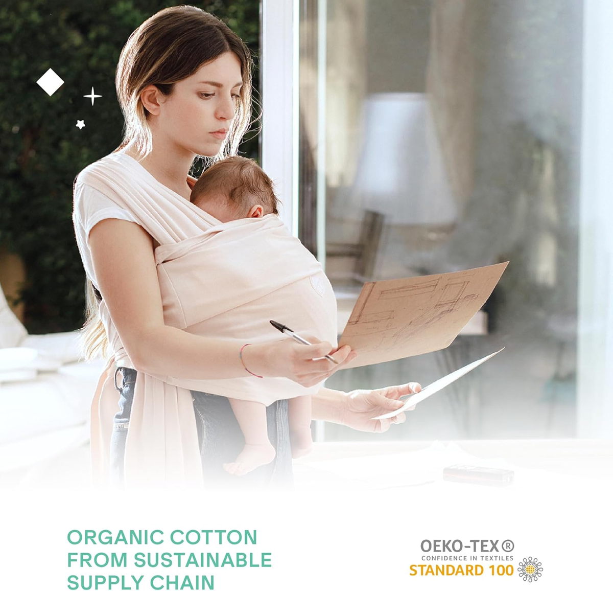 KOALA BABYCARE elastische draagdoek voor baby's tot 15kg