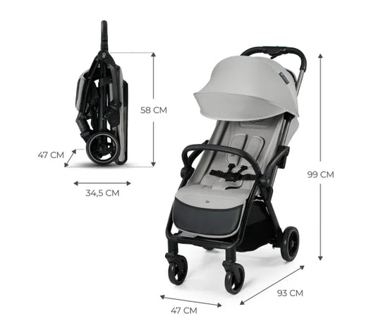 Kinderkraft APINO wózek spacerowy do 22 kg, kompaktowy wózek z wymiarami 99 cm i 7,5 kg