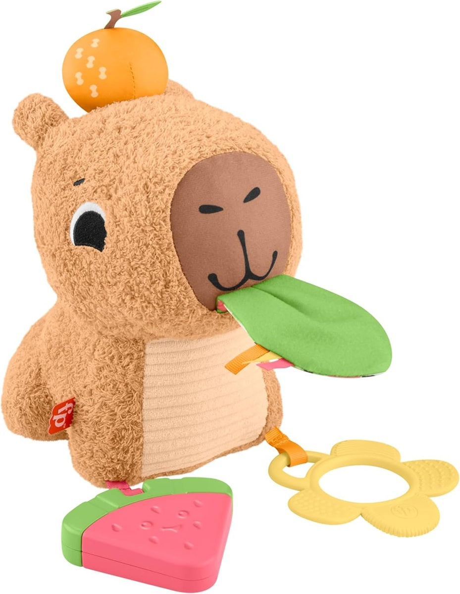 FISHER-PRICE μαλακή αισθητηριακή καπιμπάρα με οδοντοφυΐα και μαράκα 23,5 εκ.