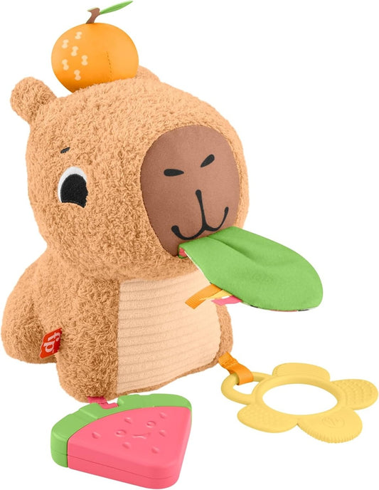 FISHER-PRICE μαλακή αισθητηριακή καπιμπάρα με οδοντοφυΐα και μαράκα 23,5 εκ.