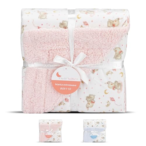 Sherpa Elefante Babydecke, rosa