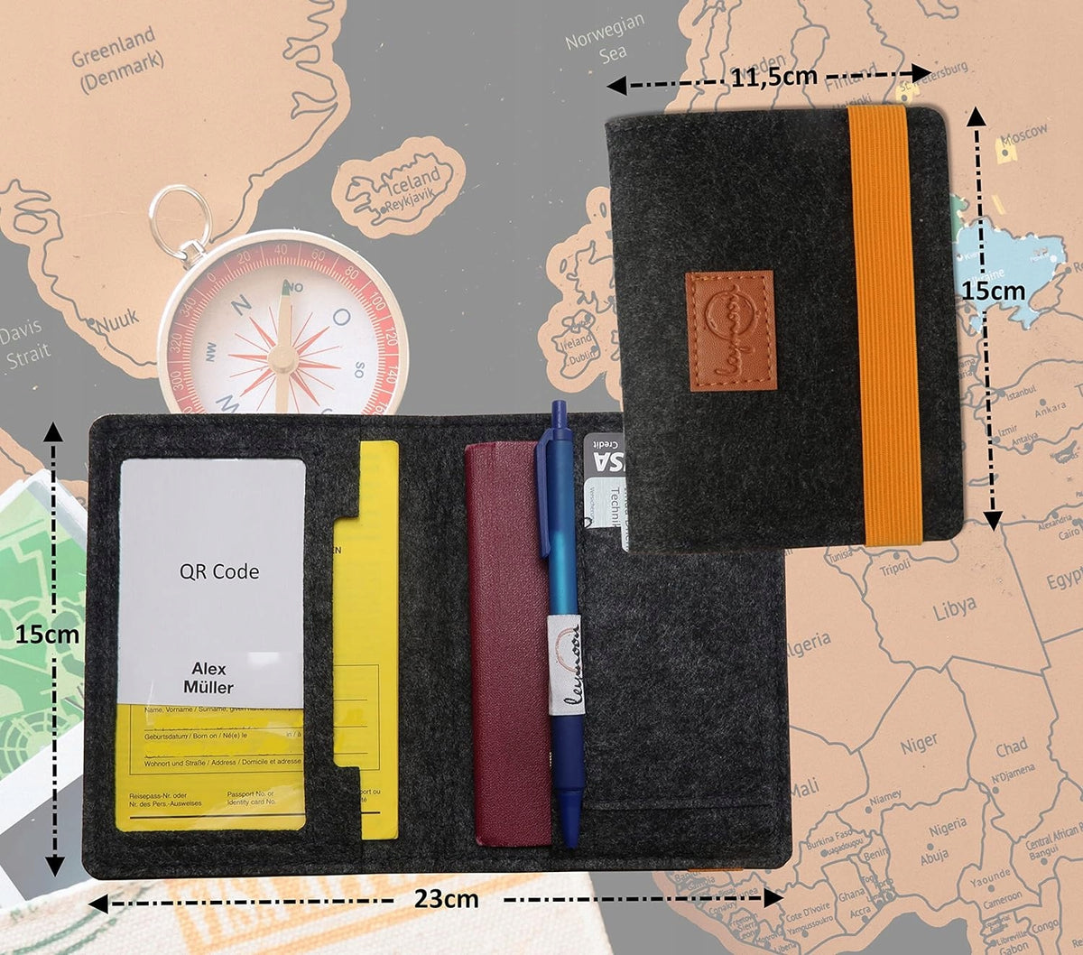 LEYMOON ORGANIZER ETUI na dokumenty kartę szczepień – zdjęcie produktu 3