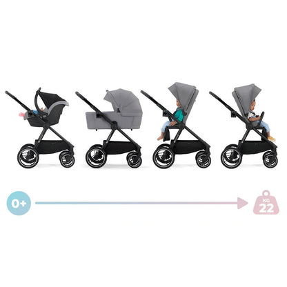 KINDERKRAFT gondola do wózka NEA UPF50+ kompaktowa – ASH PINK – zdjęcie 5