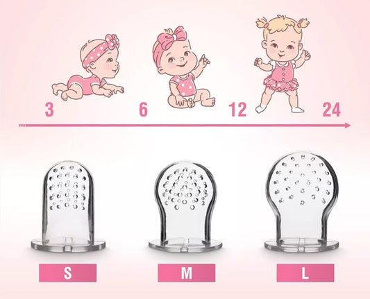 LUXIOR Schnuller für Obst für Babys 3-12 Monate 2 Stück 6 Mundstücke