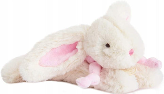 DOUDOU et COMPAGNIE Królik Bonbon przytulanka 20 cm, biało-różowy miękki króliczek dla niemowląt 0+