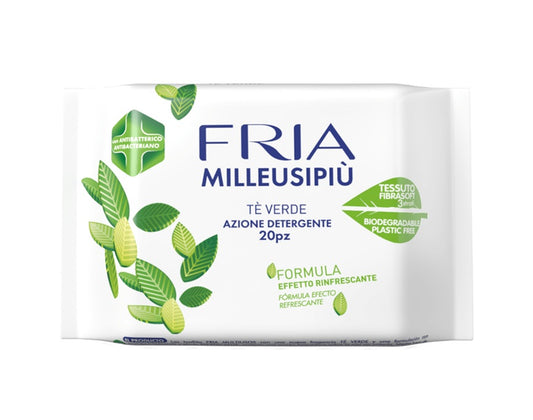FRIA Milleusi Piu trzywarstwowe chusteczki nawilżane zielona herbata x20