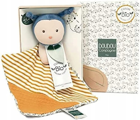 DOUDOU et COMPAGNIE pszczoła komforter PRZYTULANKA organic przytulanka z kocykiem w pudełku, 20 cm