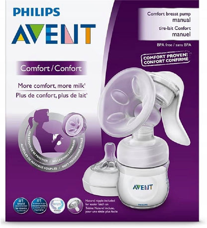 PHILIPS AVENT Natural SCF330/20 laktator ręczny, manualny odciągacz pokarmu BPA free z butelką Natural
