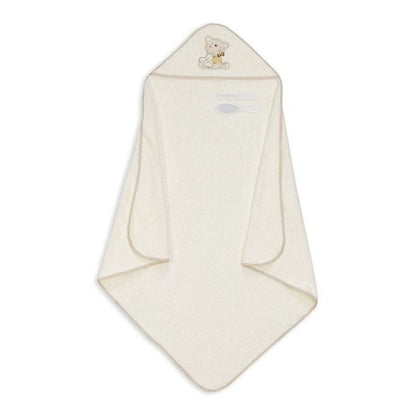 Interbaby Love You asciugamano con cappuccio color crema 100x100 cm