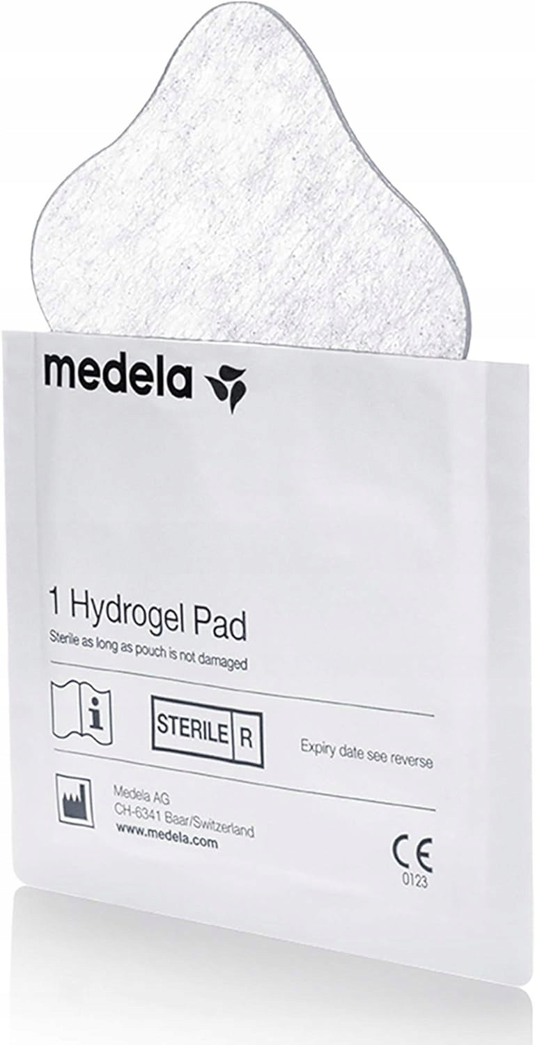 MEDELA hydrożelowe nakładki na obolałe brodawki x4, sterylne wkładki hydrożelowe Medela łagodzące ból i wspierające gojenie