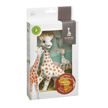 GIRAFFA SOPHIE set di massaggiagengive con portachiavi
