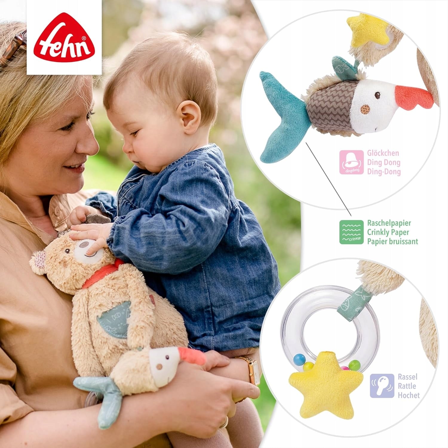 FEHN pluszowy miś Bruno MOTORYCZNA zabawka do zawieszenia – zdjęcie produktu 3