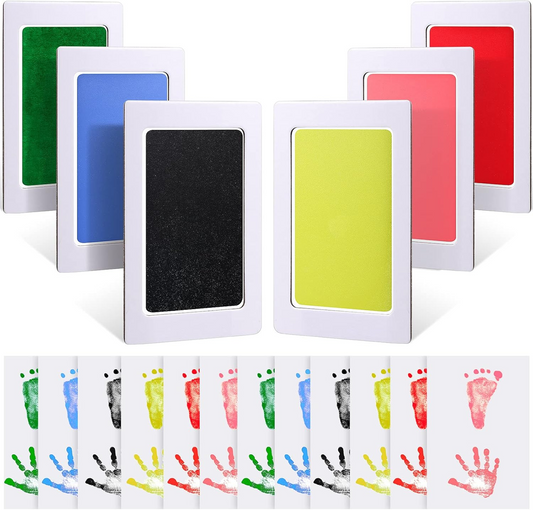 OUTUS 6 cuscini e 12 fogli per impronte di mani e piedi 8 x 12,5 cm