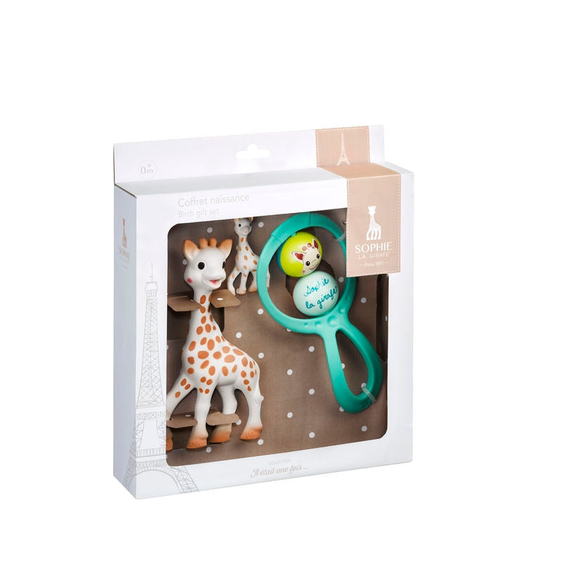 SOPHIE LA GIRAFE baba szett természetes rágóka csörgő cumilánc
