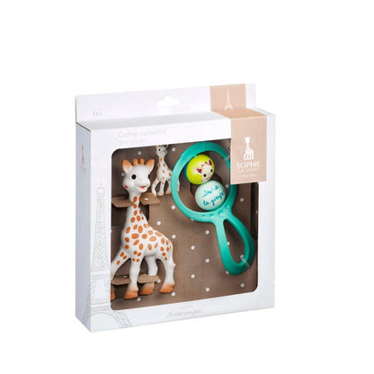 SOPHIE LA GIRAFE baba szett természetes rágóka csörgő cumilánc