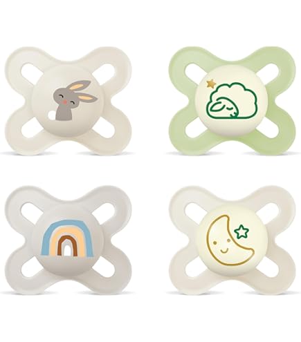 MAM Original Start smoczki uspokajające Day&Night 0-2m x4 ŚWIECĄCE, zestaw 4 smoczków dla noworodka