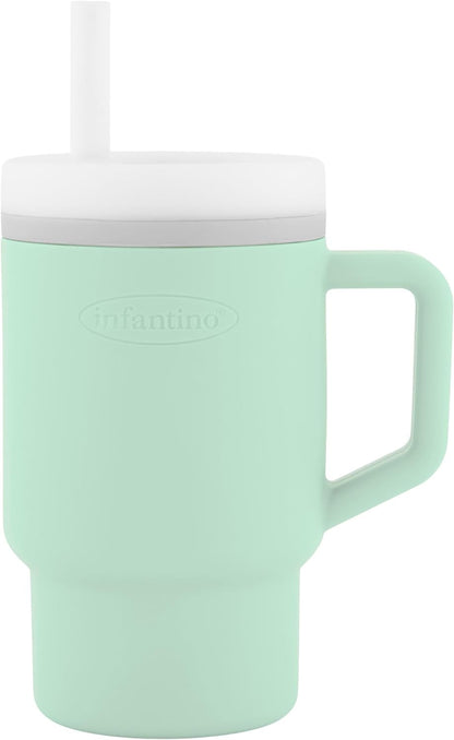 INFANTINO My 1st Tumbler bicchiere in silicone antigoccia con beccuccio 266 ml 6 m+