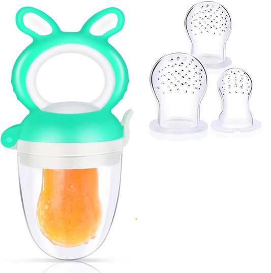 OLADWOLF gryzak podajnik na owoce dla dzieci 3-12m 1 sztuka 4 ustniki