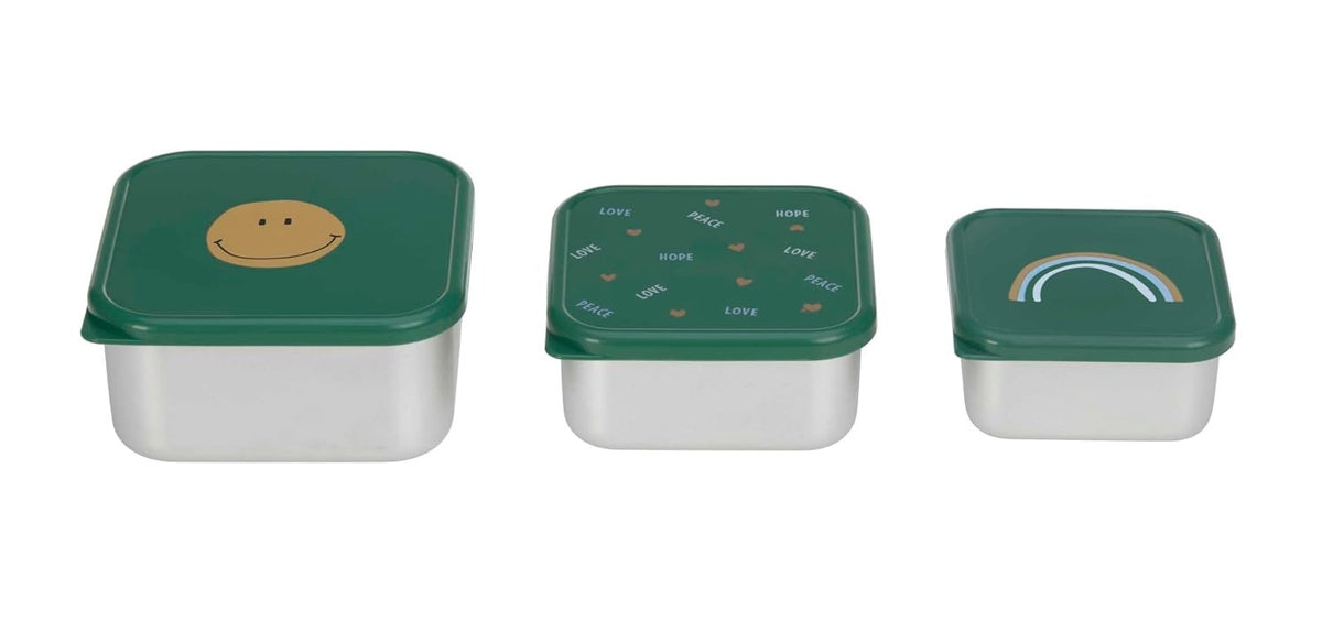 LASSIG Snackbox SCATOLE IN ACCIAIO PER SNACK x3