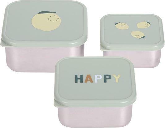 LASSIG Snackbox Edelstahl BROTDOSE x3