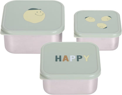 LASSIG Snackbox Edelstahl BROTDOSE x3