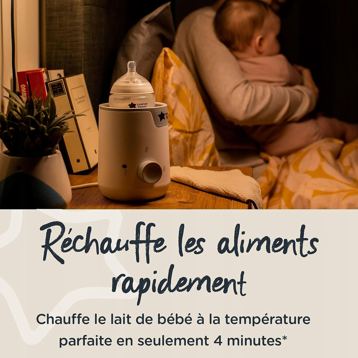 TOMMEE TIPPEE Easi-Warm podgrzewacz do butelek i słoików, szary, szybko podgrzewa mleko w 4 minuty