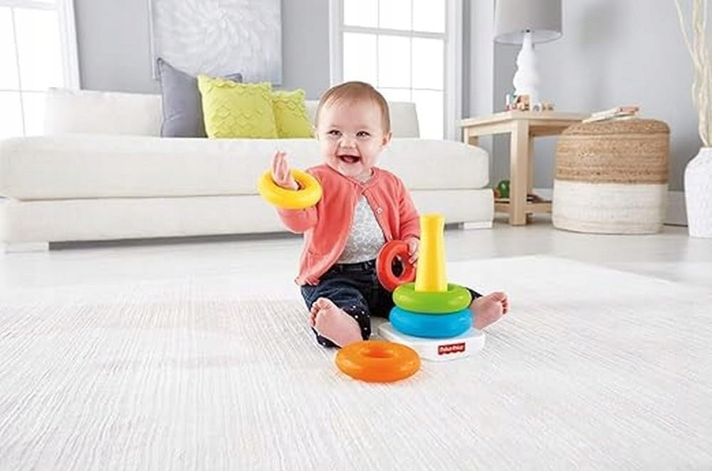 FISHER-PRICE Rock-a-Stack pyramída s hrkálkou 5 krúžkov 20 cm
