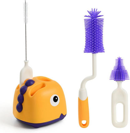 VICLOON 3în1 perii din silicon pentru curățarea sticlelor, tetinelor și paielor 32cm