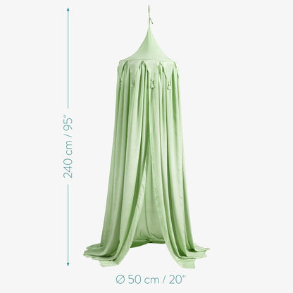 NAVARIS baldachim na stelaż, zielony, 240 cm, do łóżeczka dziecięcego, dekoracyjny baldachim na stelaż