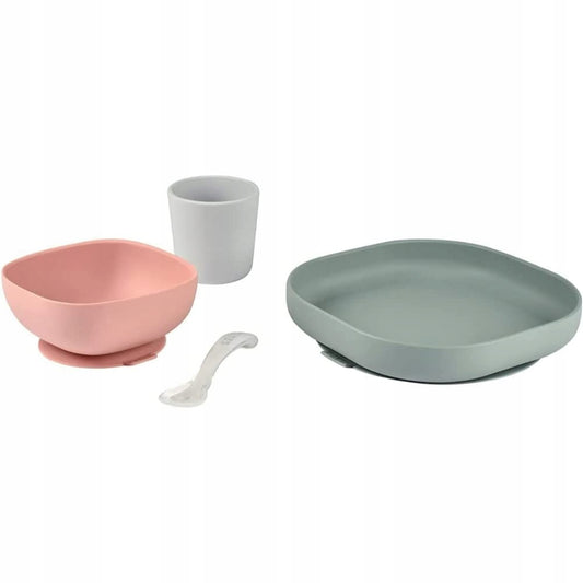 BEABA set de vaisselle en silicone avec ventouse 4 pièces.