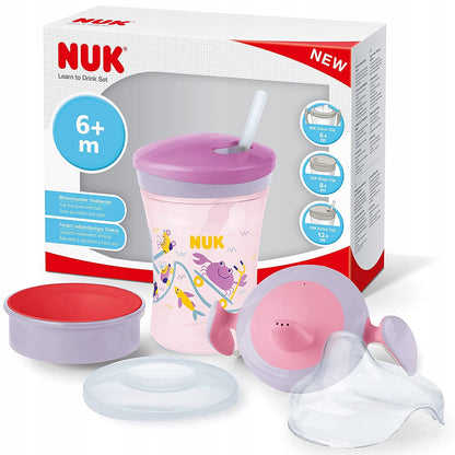 NUK drinkleerset beker + 3 mondstukken