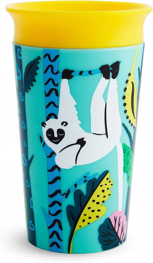 MUNCHKIN WildLove KUBEK NIEKAPEK ustnik 360° LEMUR 1 sztuka, zielono-żółty kubek niekapek 266 ml