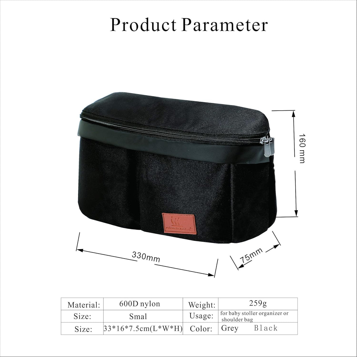MIRACLE BABY organizer voor kinderwagen met handvatten