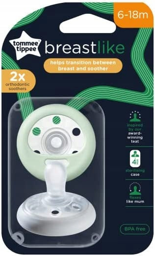 TOMMEE TIPPEE sucette orthodontique x2 6-18mois LUMINEUSE DANS LE NOIR