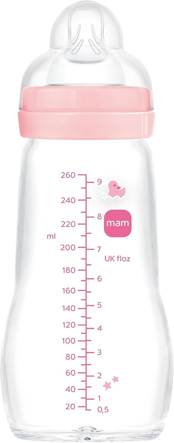 MAM Feel Good biberon in vetro 260 ml tettarella 2 flusso medio 2 m+ ANATRA