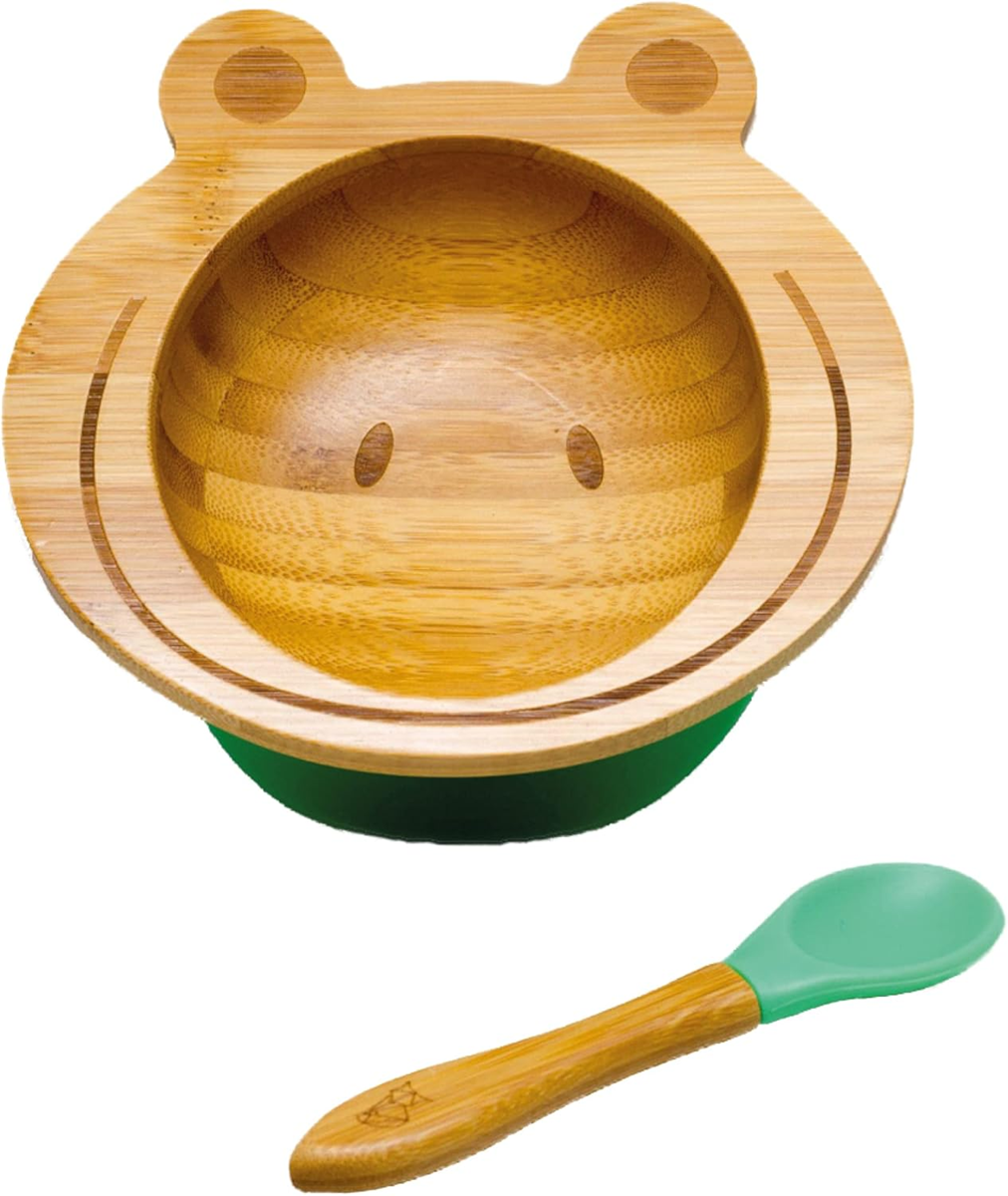 KLEINER FUCHS bamboe bord met zuignap + lepel KIKKER