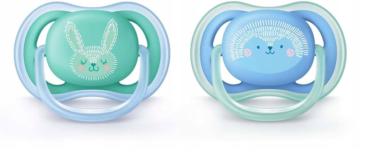 PHILIPS AVENT Ultra Air smoczki x 2 6-18msc silikonowe, kolorowe smoczki uspokajające z etui