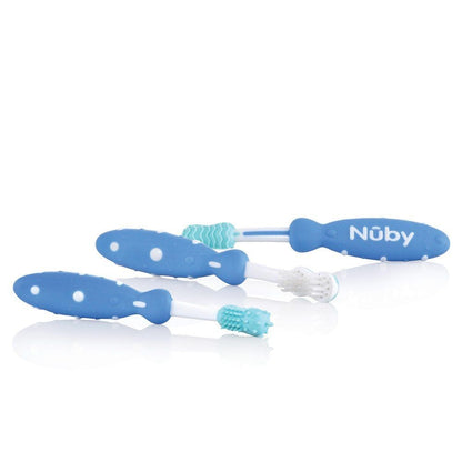 Nuby ID754 set di spazzolini da denti blu x3