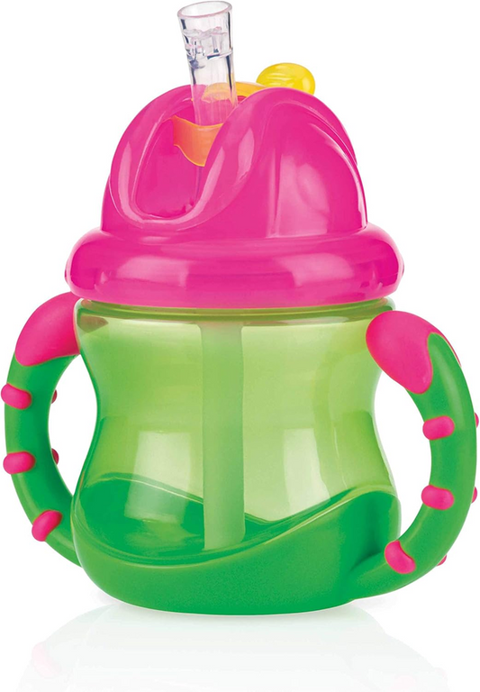 NUBY Flip-it Cup kubek niekapek ze słomką 12 m+ 240 ml