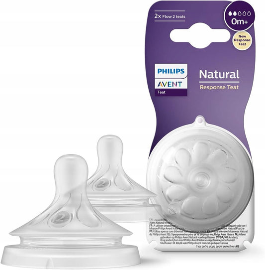 PHILIPS AVENT Natural smoczki do butelek 0msc+ x2