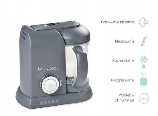 BEABA Babycook ROBOT KUCHENNY 4w1 parowar, mikser, podgrzewacz, rozmrażacz, grafitowy