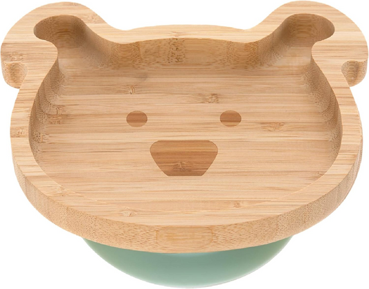 LASSIG assiette en bambou avec ventouse 10 x 18,5 cm CHIEN