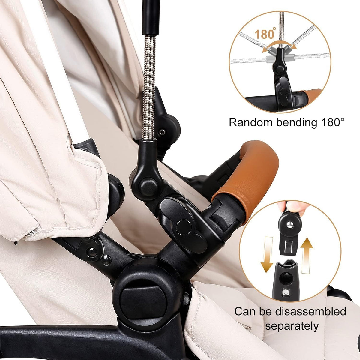 RIGHTO protector paraguas para cochecito diámetro 74 cm impermeable rayos UV