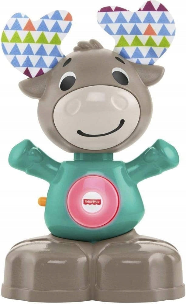 FISHER-PRICE GHR20 interaktywny ŁOŚ język angielski, szaro-zielona zabawka edukacyjna dla dzieci 9m+