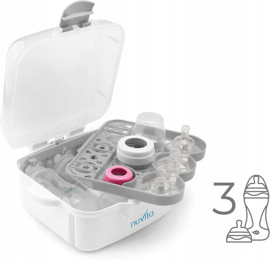 NUVITA 1085 sterilizzatore a microonde per 3 biberon e accessori