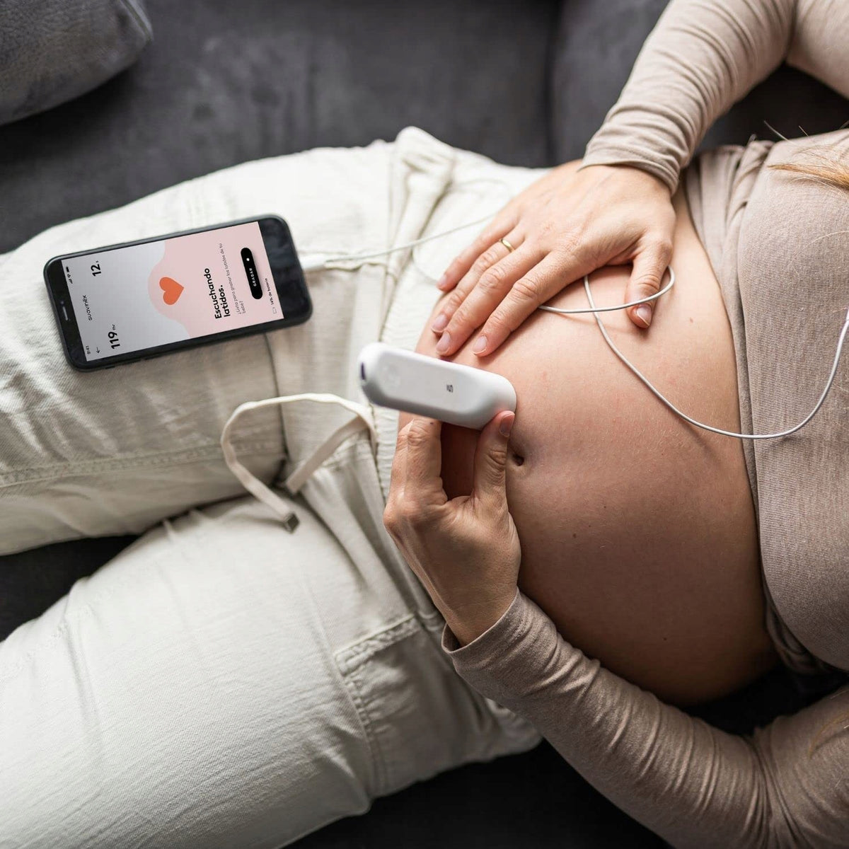 SUAVINEX detektor tętna płodu BLUETOOTH do słuchania bicia serca dziecka przez aplikację mobilną