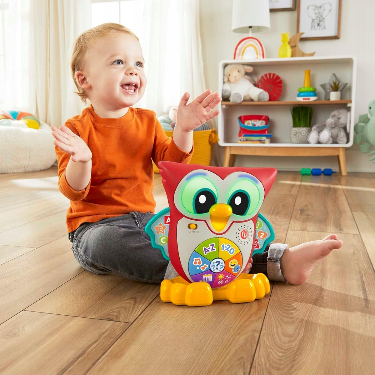 FISHER-PRICE interaktywna SOWA światła 90 melodii zdań J. NIEMIECKI 18 m+ – zdjęcie produktu 4
