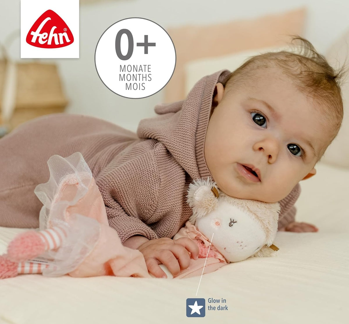 FEHN copertina coccola con ricamo che si illumina al buio 20 x 33 cm FATA