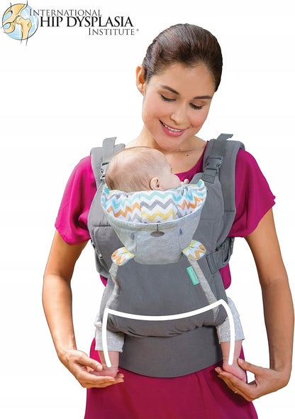 INFANTINO Cuddle Up ergonomické nosidlo 5,5 - 18 kg s kapucňou
